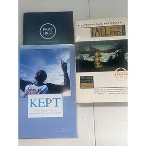 3 Book Lot: "Pray First" "Kept:‎ Phantom To Faith" "Fall On Your Knees"